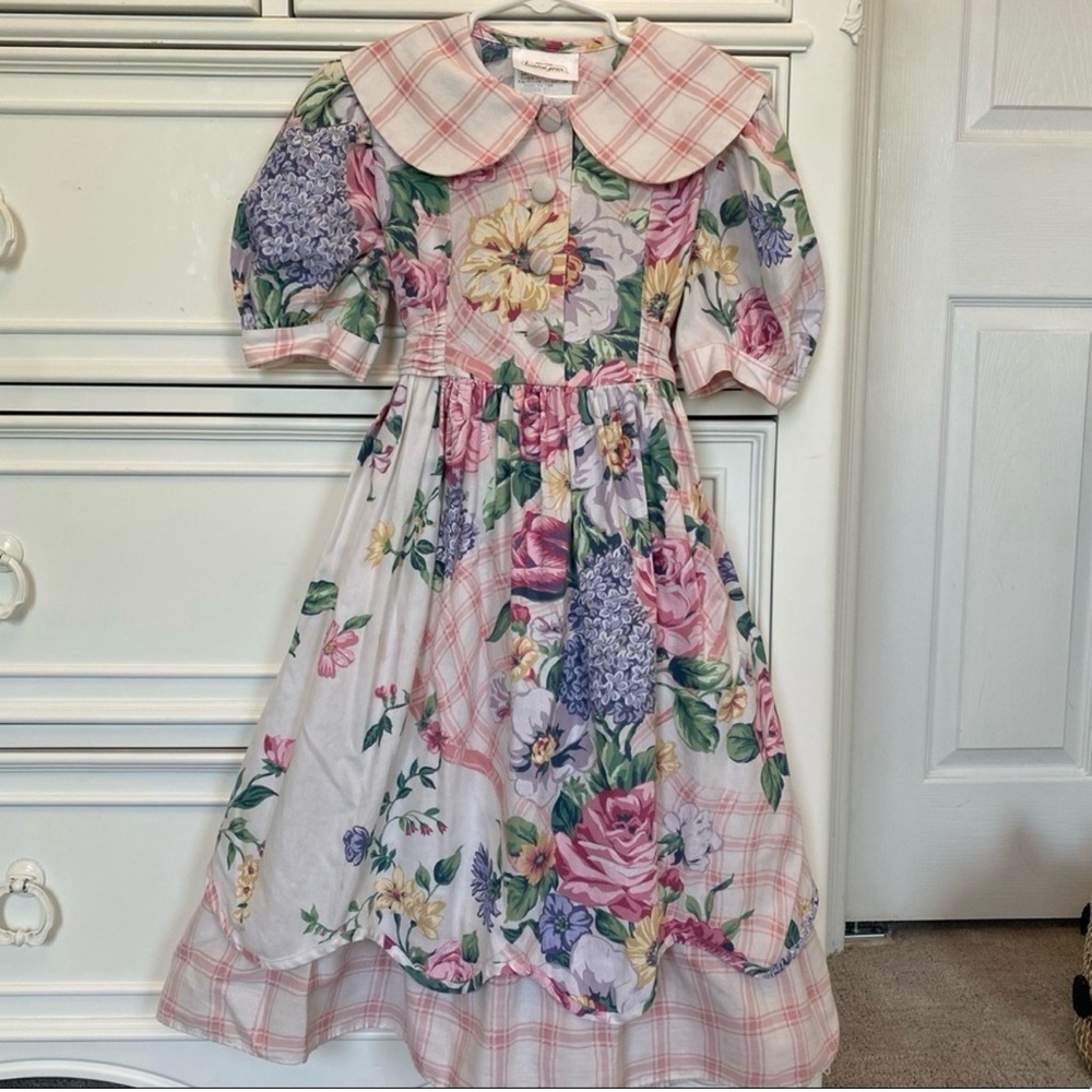 Vintage Bonnie Jean Girls Floral Dress